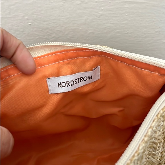 Nwt Nordstrom Woven bamboo Tan tassel zip oval shape Clutch Bag purse - Picture 7 of 7